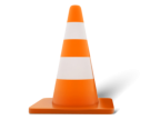 Orange traffic cone with two white stripes