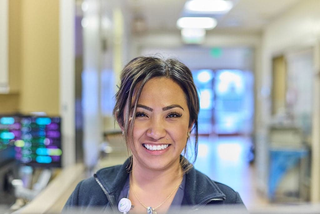 A nurse smiles at a Northbay Health clinic