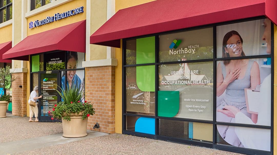 The front door of the Northbay Health care offices in Vacaville, CA