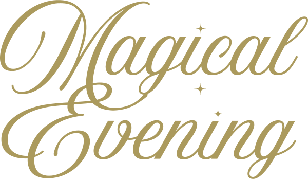 Magical Evening in a gold, script style font with star around it.