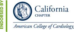 The words 'endorsed by' followed by the logo for the California Chapter of the American College of Cardiology.