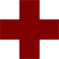 Red vector icon of a hospital cross