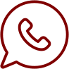 Red vector icon of a phone in a dialog bubble