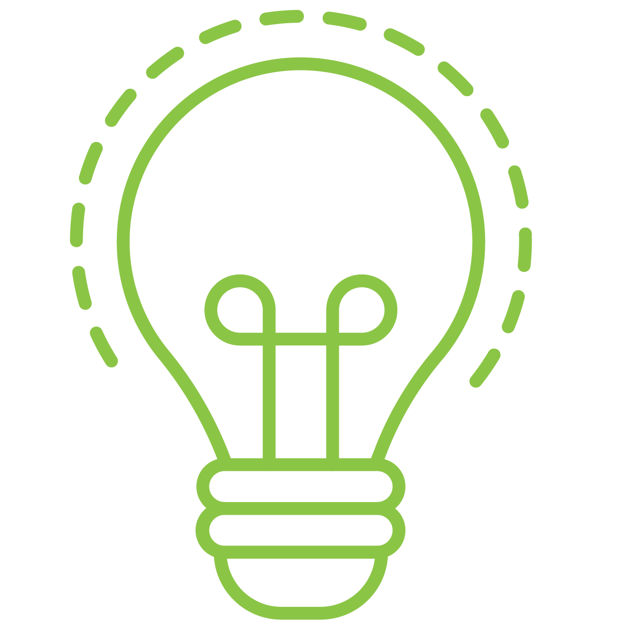 Light green icon of a lightbulb. Light green icon of a lightbulb.