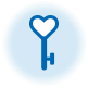 Icon of a heart-shaped key.