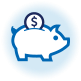 Icon of a piggy bank.