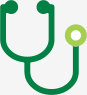 Green vector icon of a stethoscope