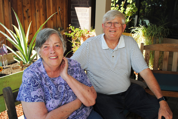 Janet Ross (left) enjoys the activities offered at the Adult Day Center and her husband, Mike, is grateful for the service that is available for caregivers such as himself.