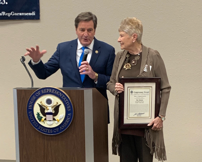 Longtime NorthBay Guild volunteer Pat Dennis was honored as one of 50 of Congressman John Garamendi’s 2019 Women of the Year during a special event Oct. 25 in Woodland.