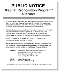 Magnet Designationa Public Notice