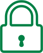 Green vector outline of a lock