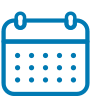 Bright blue vector image of a calendar