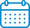Bright blue vector image of a calendar