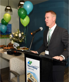 Mark Behl, CEO of NorthBay, speaking at the grand opening of the Urgent Care in Dixon.